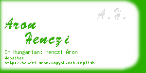 aron henczi business card